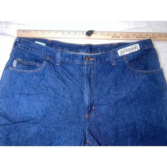 Carhartt Jeans Men’s Size 42x32 Blue Denim Relaxed Fit Work Pants Cotton 381-83 - Picture 7 of 13